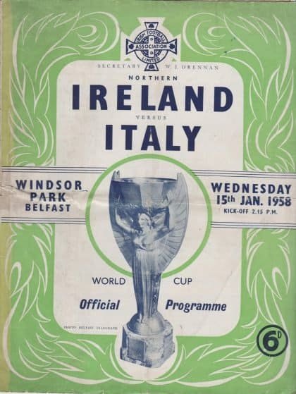 Northern Ireland v Italy 15-Jan-1958