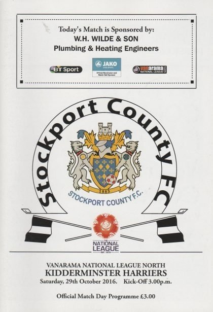 Stockport County v Kidderminster Harriers 29-Oct-2016