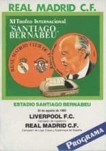 Real Madrid v Liverpool  30-Aug-1989