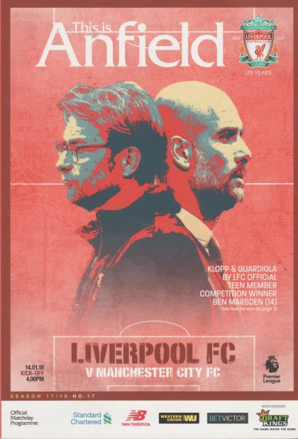 Liverpool v Manchester City 18-Jan-2018
