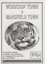 Worksop Town v Mansfield Town 27-Jul-1993