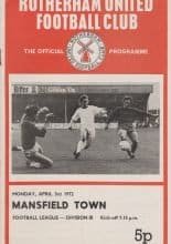 Rotherham United v Mansfield Town  03-Apr-1972