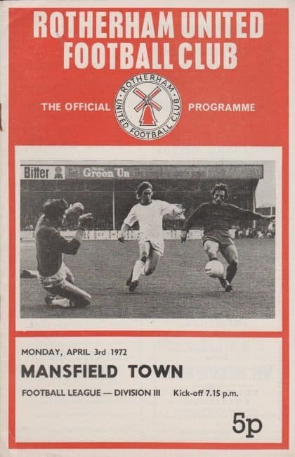 Rotherham United v Mansfield Town  03-Apr-1972