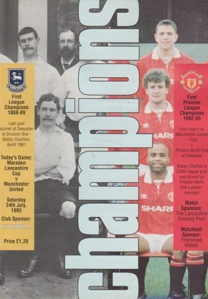Preston North End v Manchester United 24-Jul-1993
