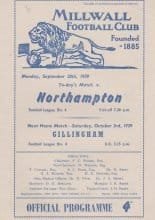 Millwall v Northampton Town  28-Sep-1959