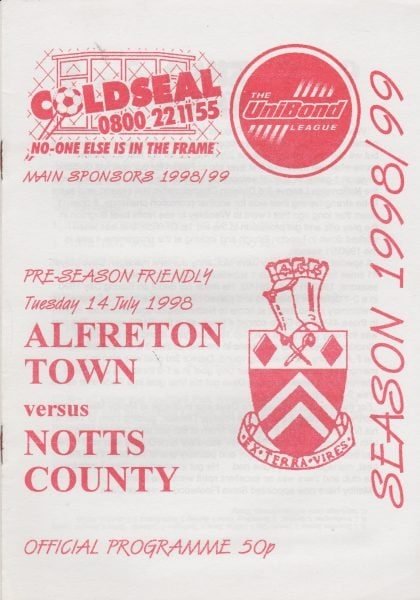 Alfreton Town v Notts County  14-Jul-1998