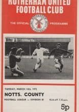 Rotherham United v Notts County 14-Mar-1972