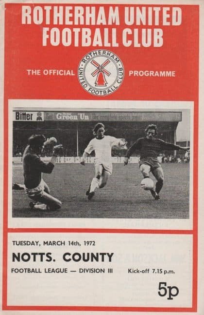 Rotherham United v Notts County 14-Mar-1972