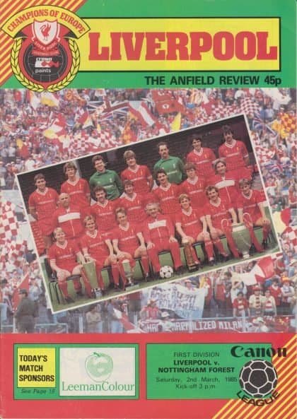 Liverpool v Nottingham Forest  02-Mar-1985