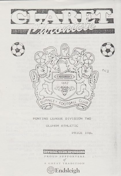 Burnley Reserves v Oldham Athletic  Reserves 17-Mar-1993