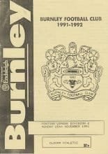 Burnley Reserves v Oldham Athletic  Reserves 25-Nov-1991