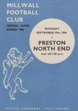 Millwall v Preston North End 19-Sep-1966