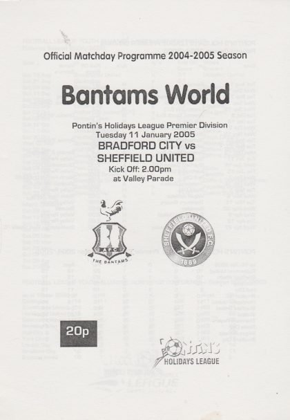 Bradford City Reserves v Sheffield United Reserves 11-Jan-2005