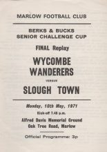 Wycombe Wanderers v Slough Town 10-May-1971