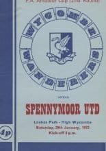 Wycombe Wanderers v Spennymoor United  29-Jan-1972
