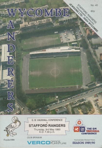 Wycombe Wanderers v Stafford Rangers 03-May-1990