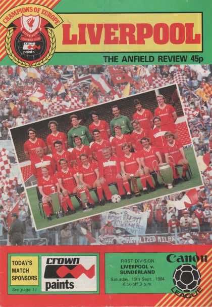Liverpool v Sunderland  15-Sep-1984