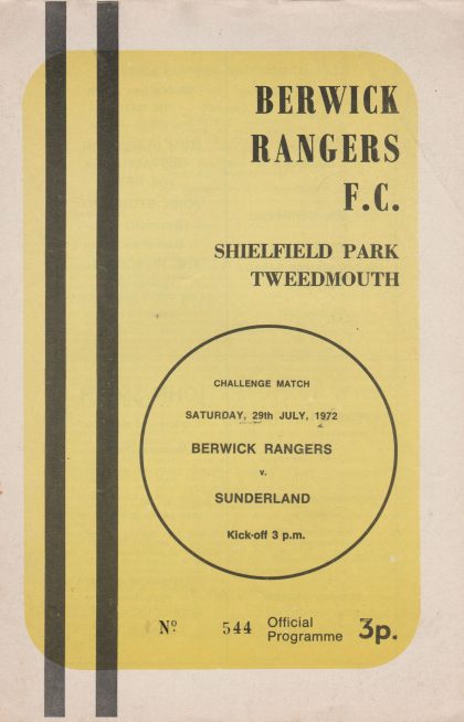 Berwick Rangers v Sunderland 29-Jul-1972