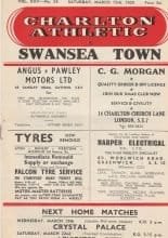 Charlton Athletic v Swansea Town 15-Mar-1958