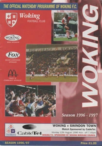Woking v Swindon Town 12-Aug-1996