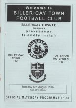Billericay Town v Tottenham Hotspur  06-Aug-2002