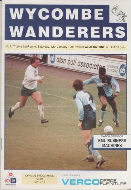Wycombe Wanderers v Wealdstone   12-Jan-1991