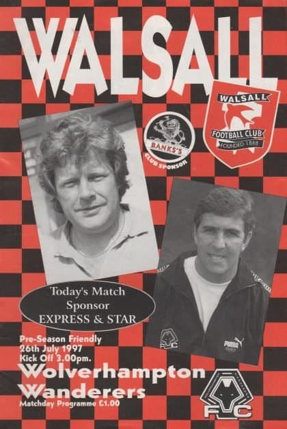 Walsall v Wolverhampton Wanderers 26-Jul-1997