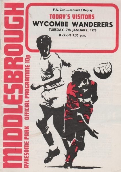 Middlesbrough v Wycombe Wanderers 07-Jan-1975