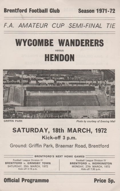 Wycombe Wanderers v Hendon  18-Mar-1972