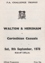 Walton & Hersham v Corinthian Casuals  09-Sep-1978