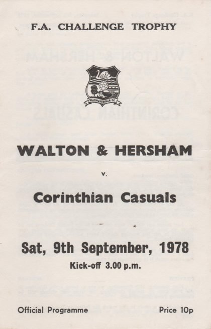 Walton & Hersham v Corinthian Casuals  09-Sep-1978