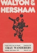 Walton & Hersham v Cray Wanderers   16-Oct-1976