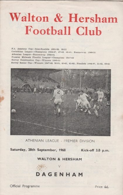 Walton & Hersham v Dagenham   28-Sep-1968