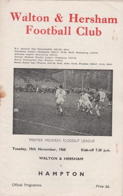 Walton & Hersham v Hampton  19-Nov-1968