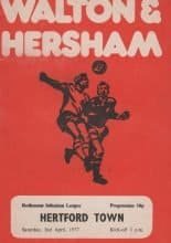 Walton & Hersham v Hertford Town  02-Apr-1977