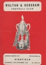Walton & Hersham v Highfield 10-Nov-1973