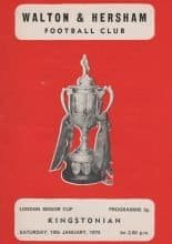 Walton & Hersham v Kingstonian 19-Jan-1974