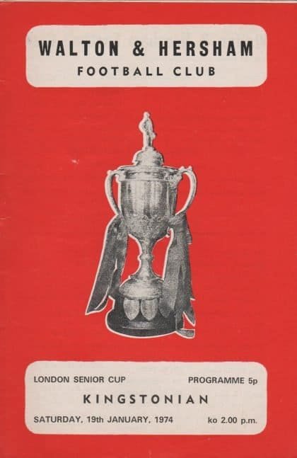 Walton & Hersham v Kingstonian 19-Jan-1974