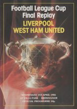 Liverpool v West Ham United  01-Apr-1981