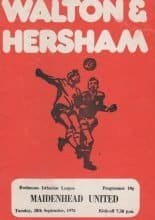 Walton & Hersham v Maidenhead United  28-Sep-1976