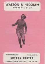 Walton & Hersham v Sutton United 31-Oct-1972