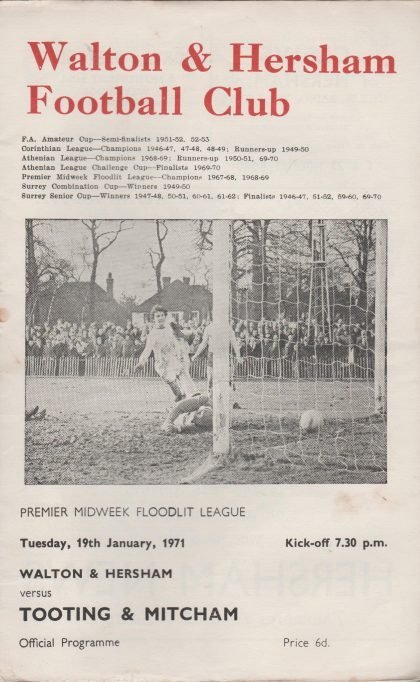 Walton & Hersham v Tooting& Mitcham   19-Jan-1971