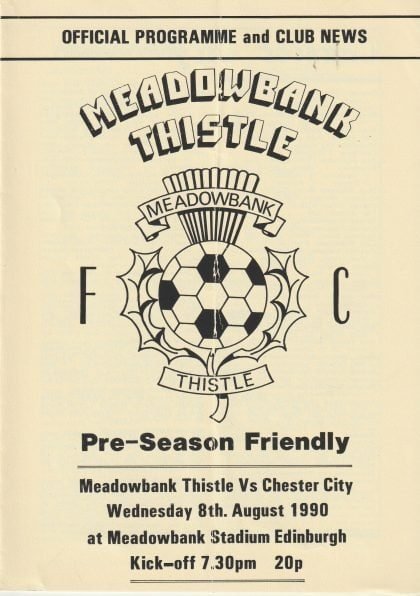 Meadowbank Thistle v Chester City  08-Aug-1990