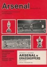 Arsenal v Grasshoppers Zurich  03-Nov-1971