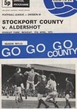 Stockport County v Aldershot 17-Apr-1972