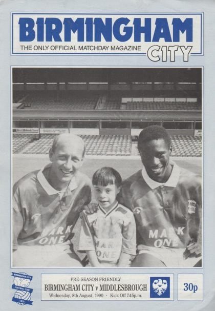 Birmingham City v Middlesbrough 08-Aug-1990