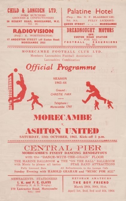 Morecambe v Ashton United  12-Oct-1963