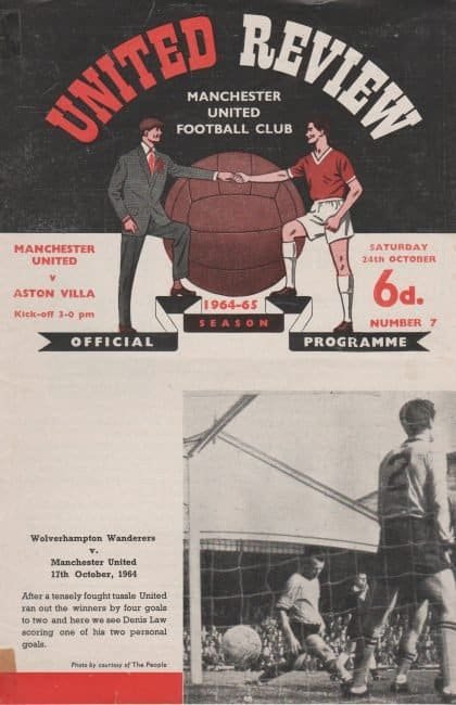 Manchester United v Aston Villa 24-Oct-1964