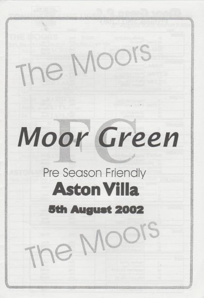 Moor Green v Aston Villa 05-Aug-2002