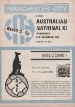 Manchester City v Australian National XI  25-Nov-1970